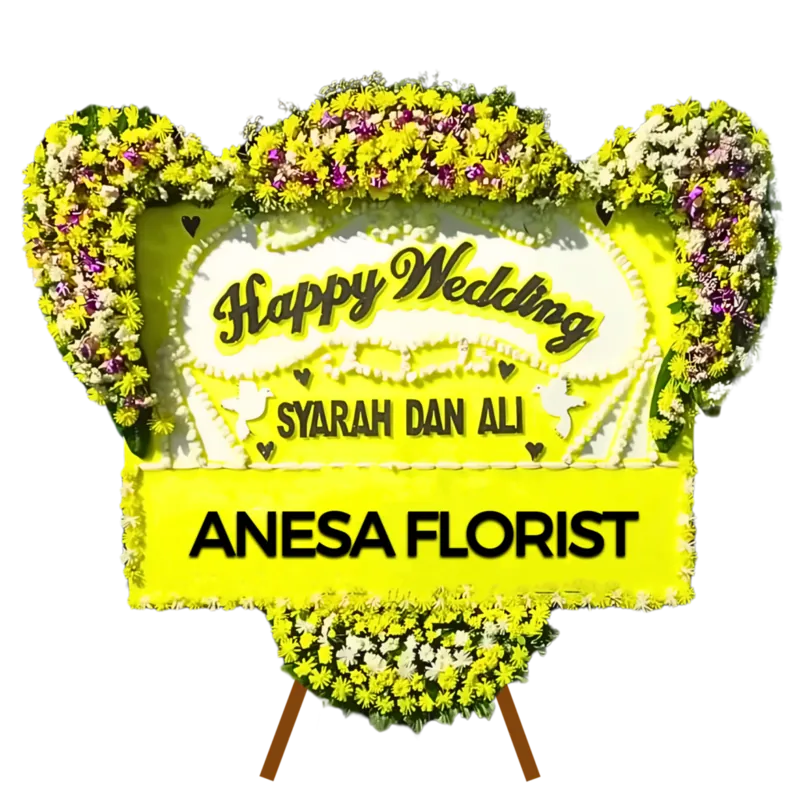 Bunga Papan Happy Wedding Alvera 01
