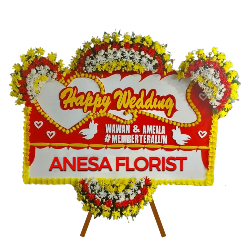 Bunga Papan Happy Wedding Alvera 27