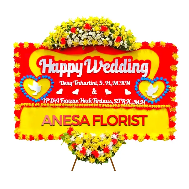 Bunga Papan Happy Wedding Bloserra 07