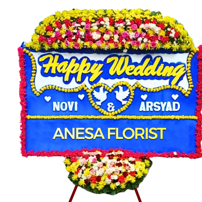 Bunga Papan Happy Wedding Brevina 02