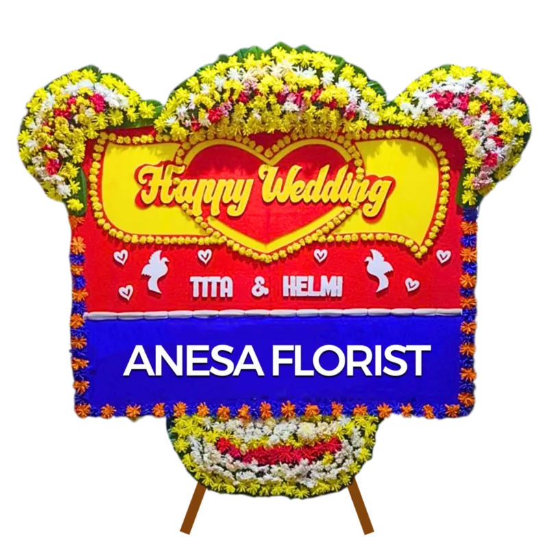 Bunga Papan Happy Wedding Briose 02