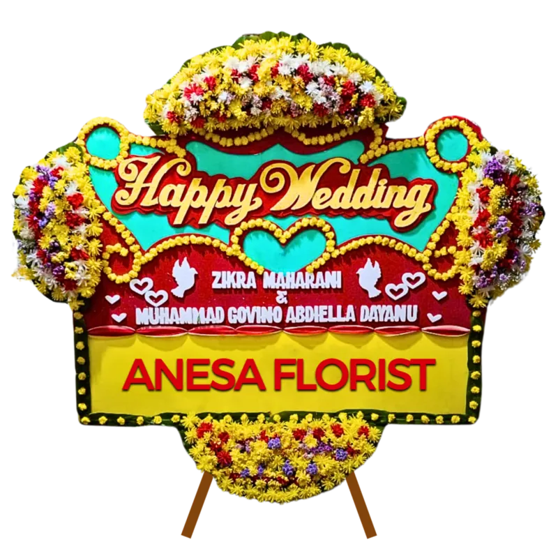 Bunga Papan Happy Wedding Celavine 03