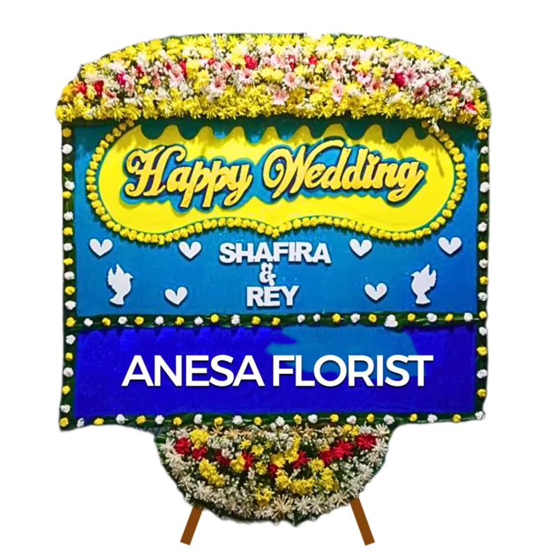 Bunga Papan Happy Wedding Celestine 03
