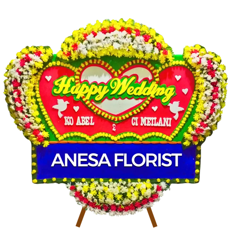 Bunga Papan Happy Wedding Daniella 04